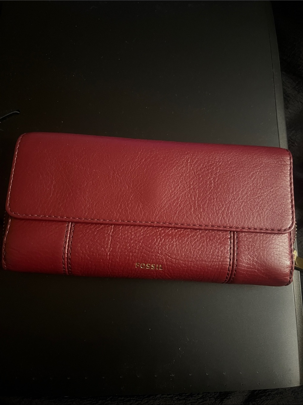 Fossil Women's Leather Wallet - Deep Red/ burgundy - Picture 1 of 9